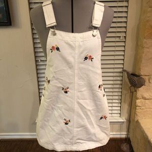 White floral overall dress
